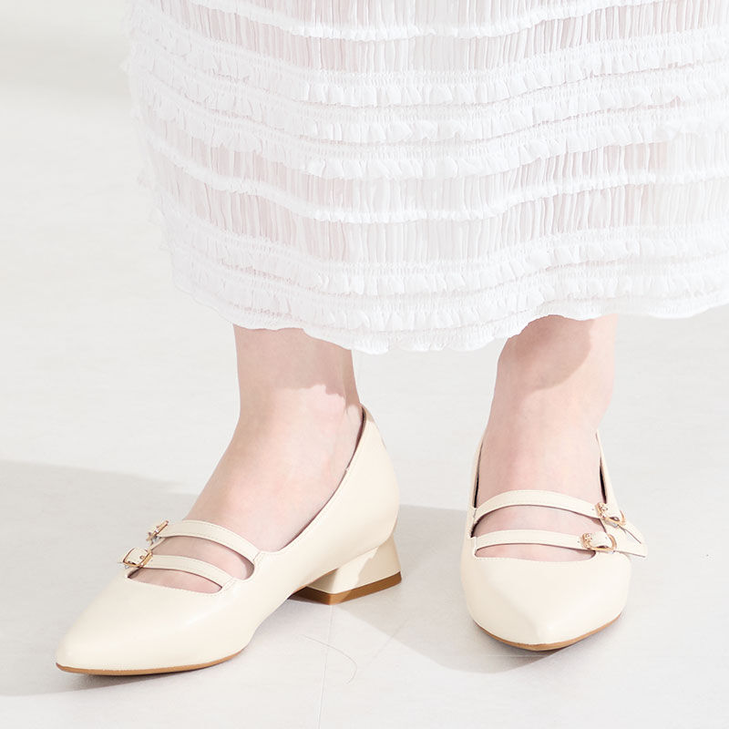 ORiental TRaffic「●2026春夏新作●ダブルストラップポインテッドトゥパンプス/61118」|パンプス|