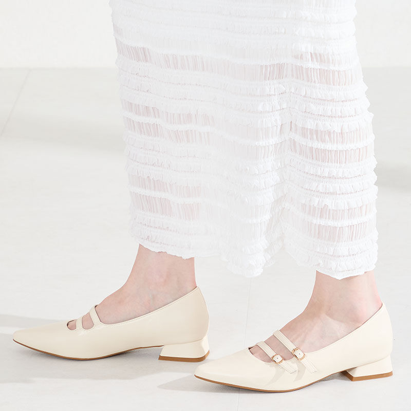 ORiental TRaffic「●2026春夏新作●ダブルストラップポインテッドトゥパンプス/61118」|パンプス|