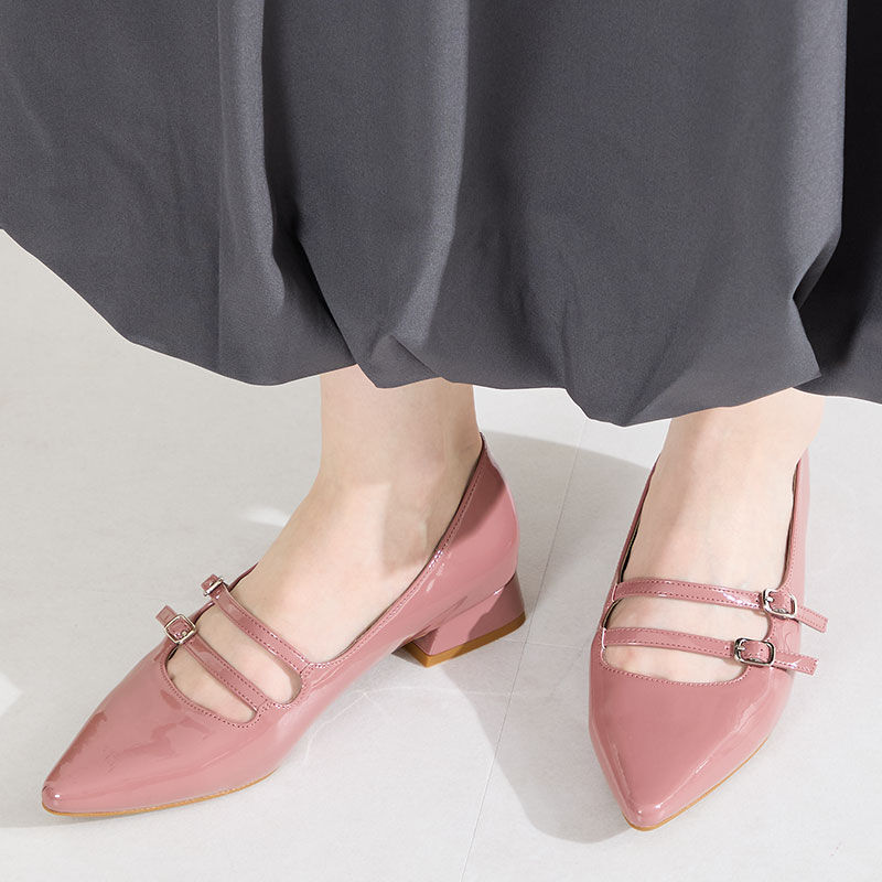 ORiental TRaffic「●2026春夏新作●ダブルストラップポインテッドトゥパンプス/61118」|パンプス|