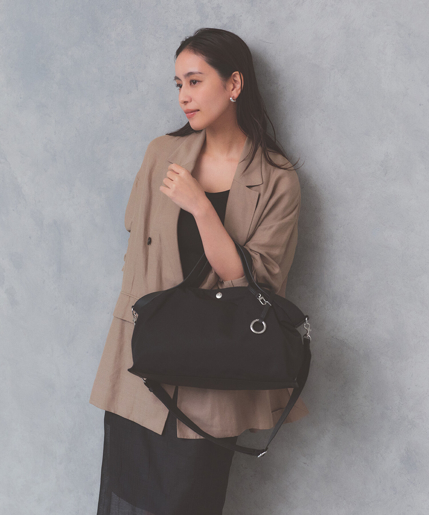 TOPKAPI BREATH「【Breath TOPKAPI】MORPH モーフ リンクルナイロン 2way ワイド トートバッグ チャーム付き　軽量」|トートバッグ|