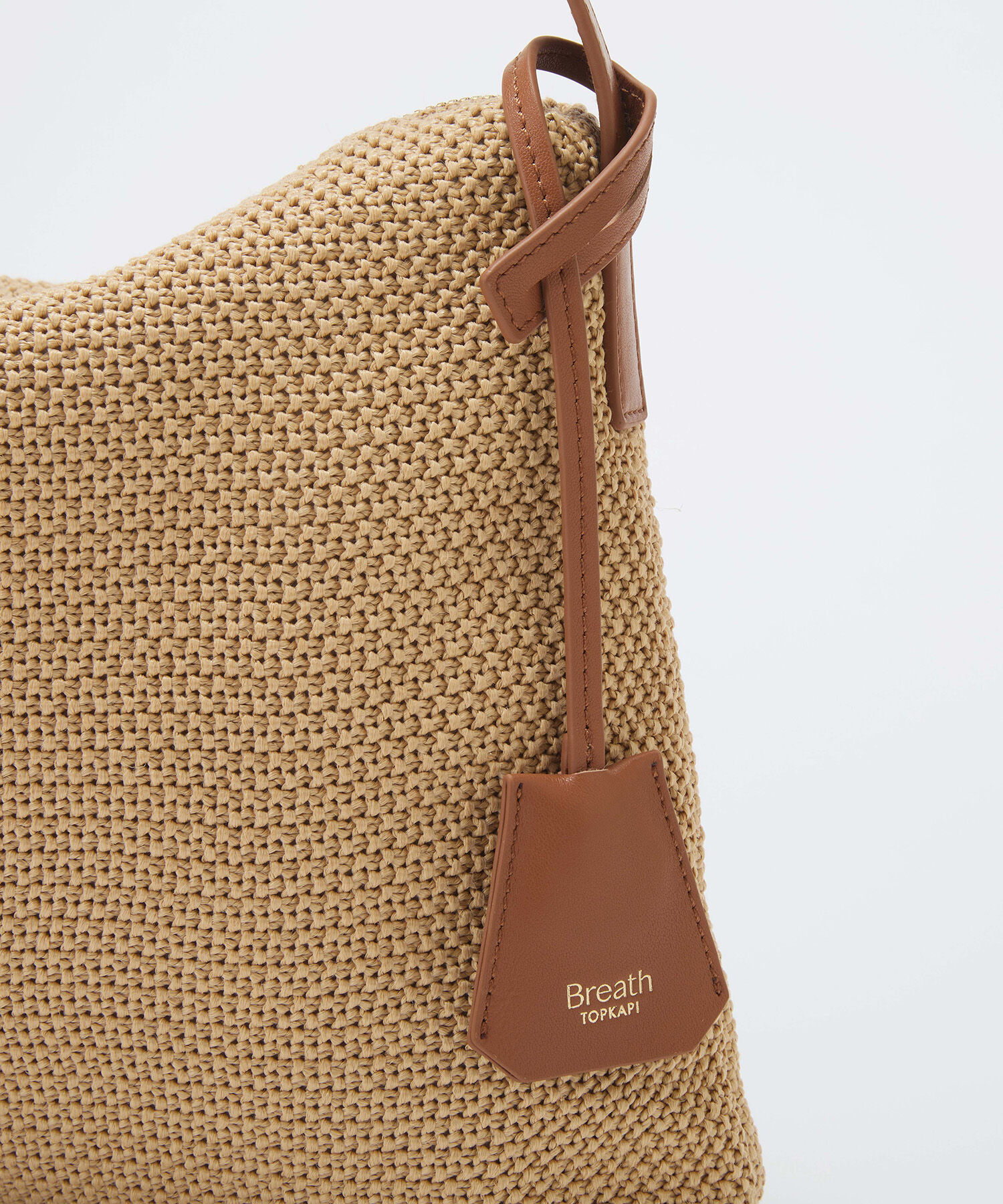TOPKAPI BREATH「【Breath TOPKAPI】レザーコンビ 雑材風 シンプル ショルダーバッグ チャーム付き」|ショルダー・メッセンジャー|