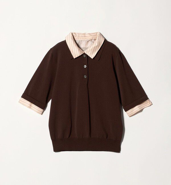 UNITED ARROWS「ポロコンビ 4WAY ニット ‐ウォッシャブル‐」|ニット・セーター|DK.BROWN