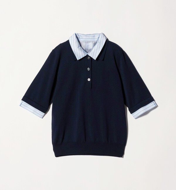 UNITED ARROWS「ポロコンビ 4WAY ニット ‐ウォッシャブル‐」|ニット・セーター|NAVY