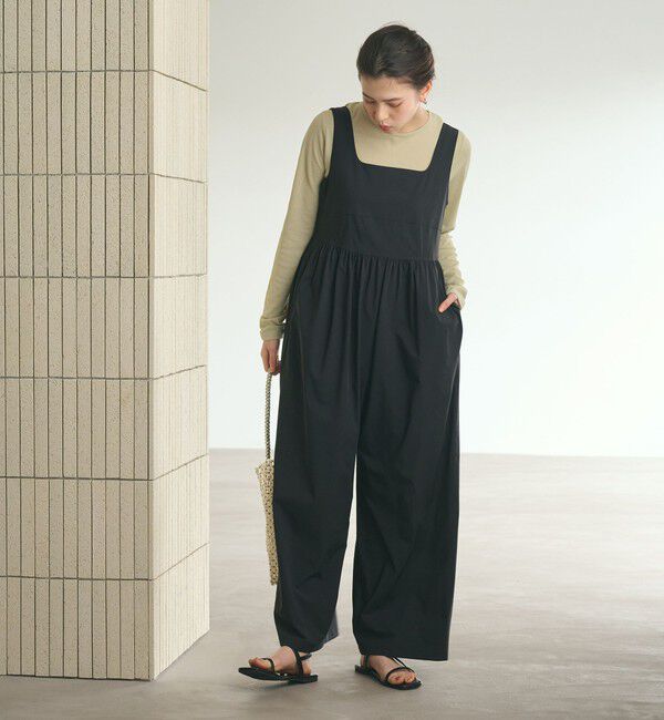 BEAUTY&YOUTH UNITED ARROWS「【WEB限定 Wardrobe DAILY MINIMAL】ギャザーノースリーブ オールインワン 接触冷感 UVカット はっ水」|オールインワン|