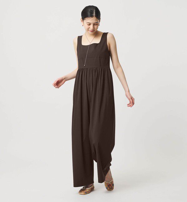 BEAUTY&YOUTH UNITED ARROWS「【WEB限定 Wardrobe DAILY MINIMAL】ギャザーノースリーブ オールインワン 接触冷感 UVカット はっ水」|オールインワン|