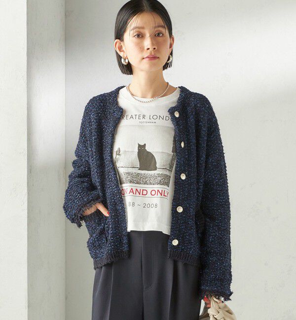 SHIPS for women「【SHIPS別注】Odub: フォト プリント クロップド ロングスリーブ TEE」|Tシャツ・カットソー|