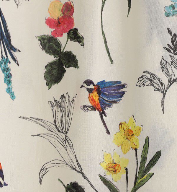 TOMORROWLAND collection「ウィングフラワープリント ネックギャザーブラウス」|シャツ・ブラウス|