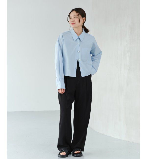 IENA「《追加2》TA/PL ジョーゼットタックワイドパンツ」|スラックス|