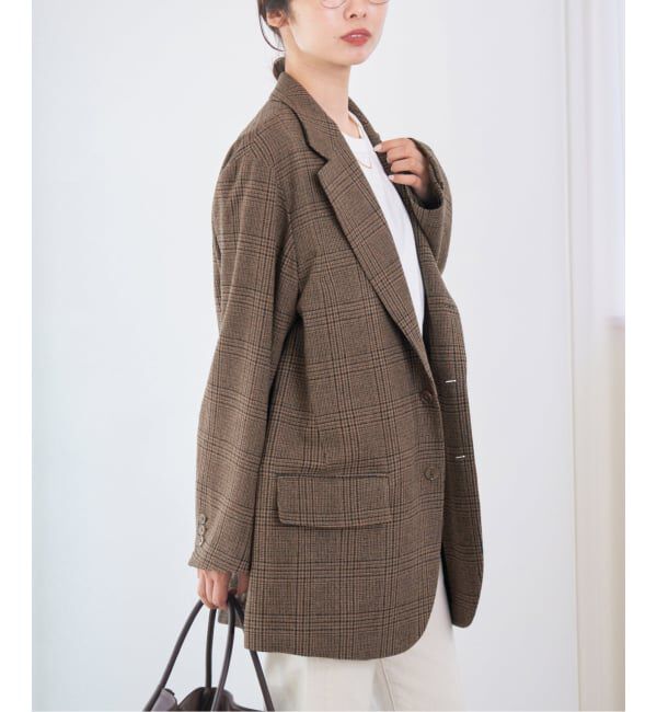 IENA「COUTURE D&rsquo;ADAM/クチュールドアダム BIG JK グレンチェック」|テーラードジャケット|