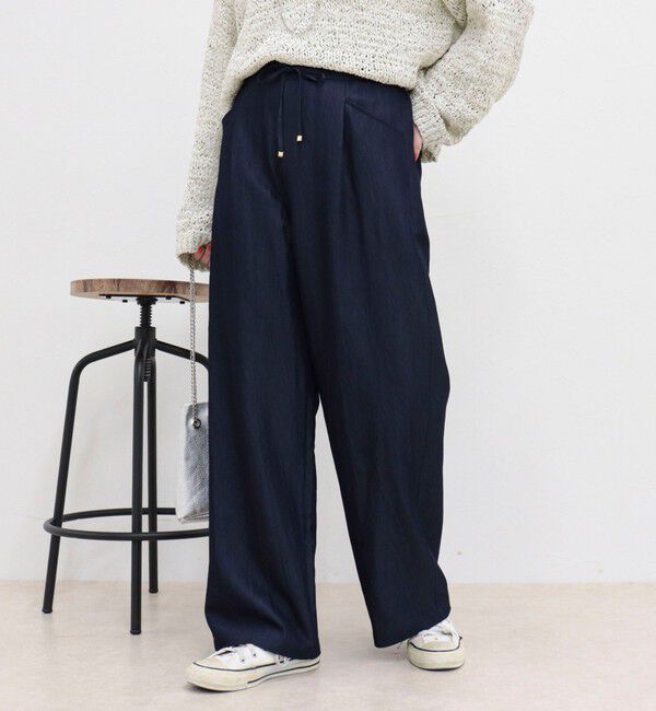 fredy emue「【低身長サイズ34有り】ライトシャンブレーデニムイージーパンツ」|チノ|