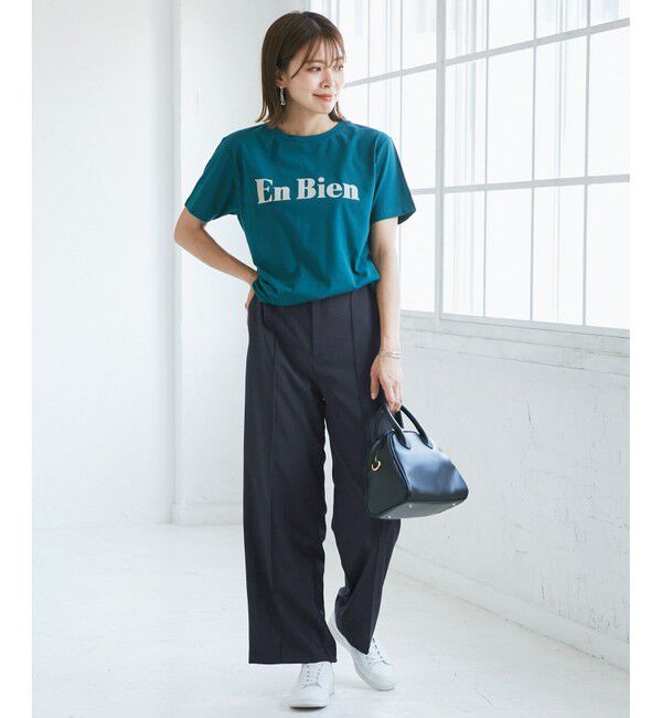 Rope&rsquo;Picnic「【UVカット・速乾】【リネンライク・シリーズ】ピンタックワイドスラックスパンツ/セットアップ対応」|チノ|