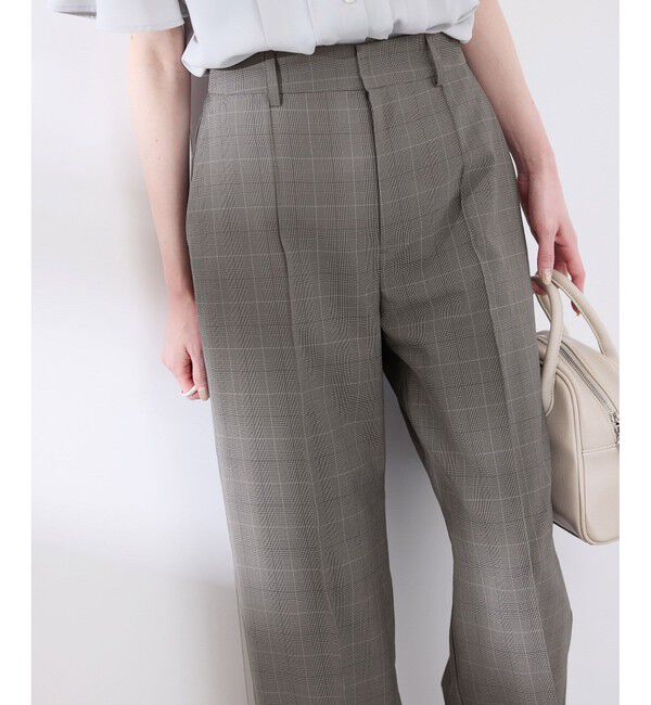 Rope&rsquo;Picnic「【UVカット・速乾】【リネンライク・シリーズ】ピンタックワイドスラックスパンツ/セットアップ対応」|チノ|