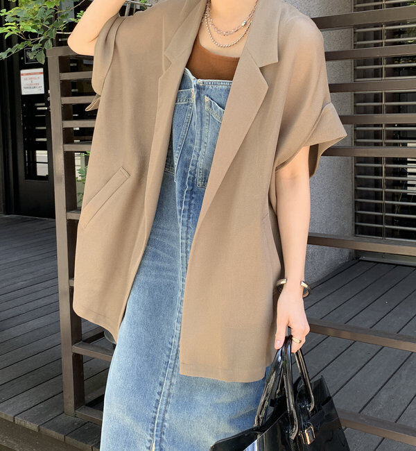  「メッシュ半袖ジャケット」|テーラードジャケット|