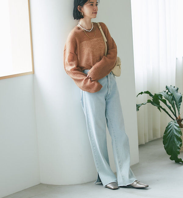  「【全骨格美脚見え！】slit DENIM」|デニム|