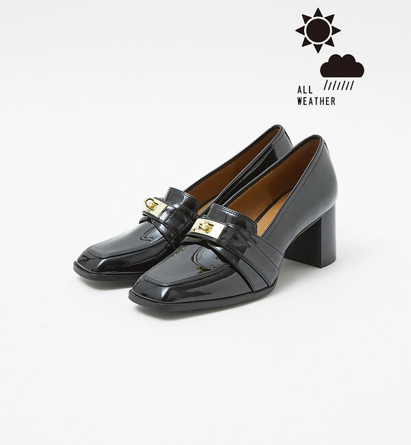 AU BANNISTER「【晴雨兼用】ヒールアップローファー」|レインシューズ|ブラック