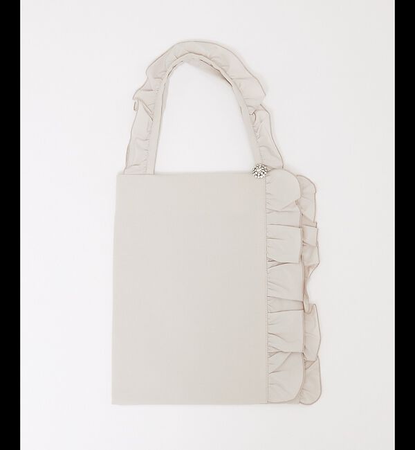 abahouse mavie「【エニデイカセット】フリルトートバック」|エコバッグ|グレージュ