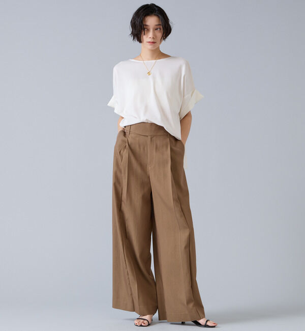 Liesse「テンセルナイロンタックワイドパンツ」|その他|