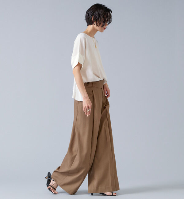 Liesse「テンセルナイロンタックワイドパンツ」|その他|