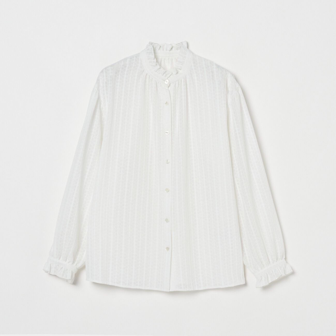 HELIOPOLE「HELIOPOLE RACE FRILL COLLAR BLOUSE」|シャツ・ブラウス|ホワイト