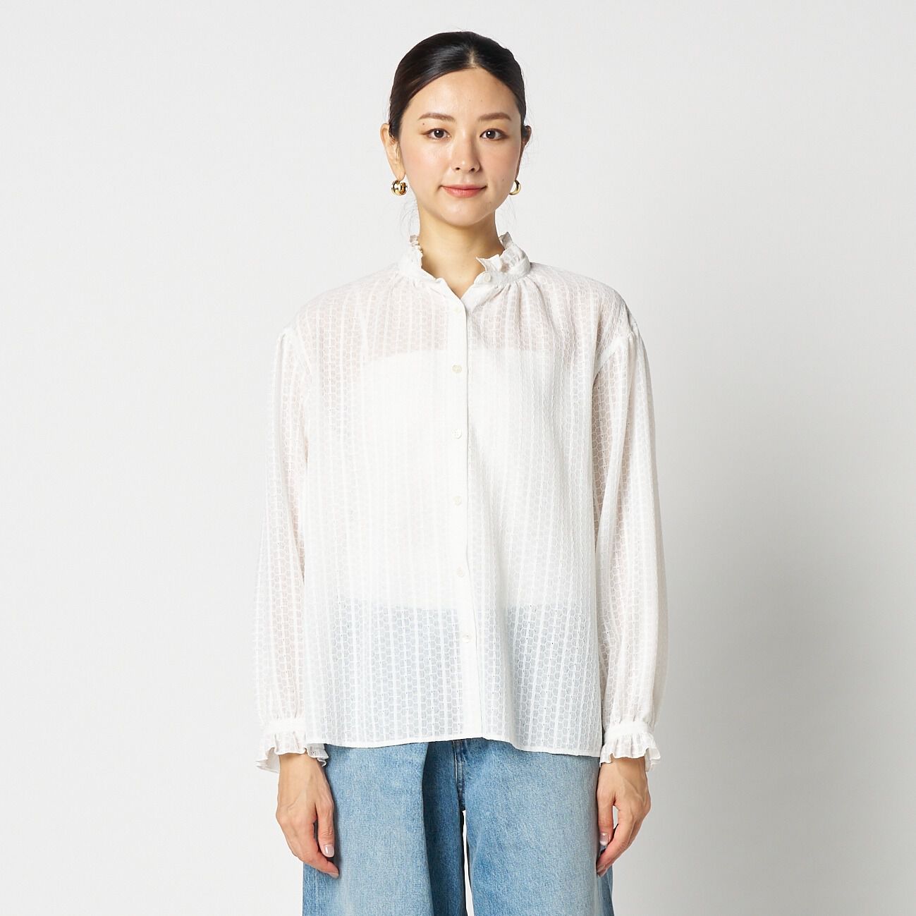 HELIOPOLE「HELIOPOLE RACE FRILL COLLAR BLOUSE」|シャツ・ブラウス|