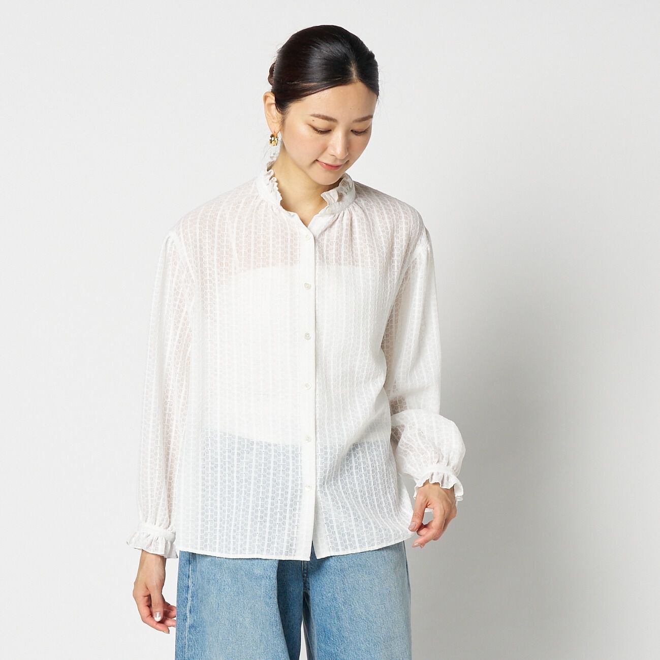 HELIOPOLE「HELIOPOLE RACE FRILL COLLAR BLOUSE」|シャツ・ブラウス|
