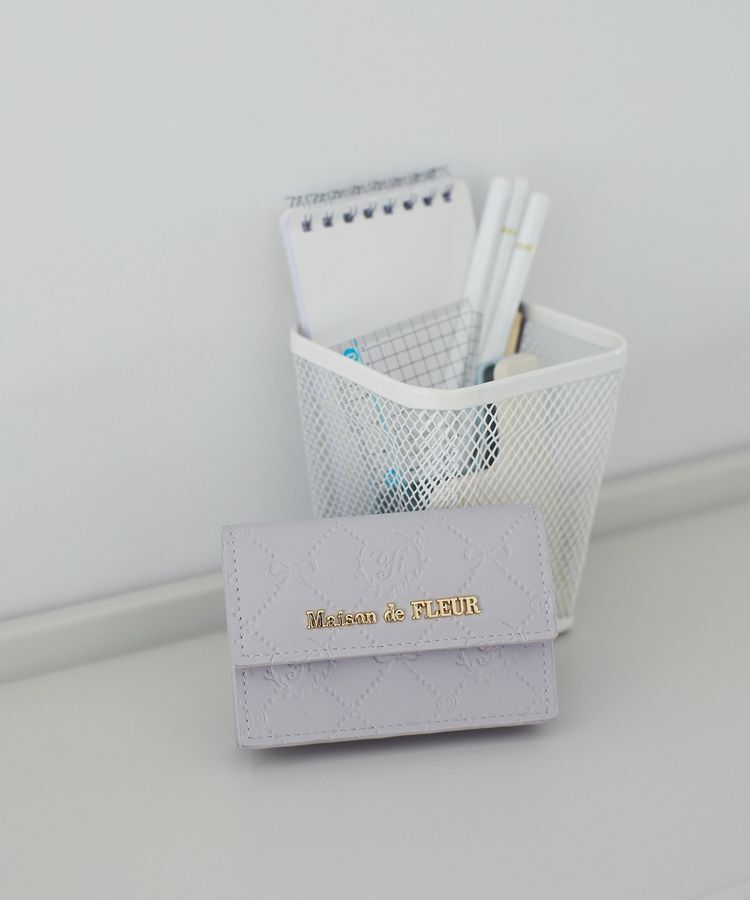 Maison de FLEUR「モノグラムカードケース」|財布|グレイッシュブルー