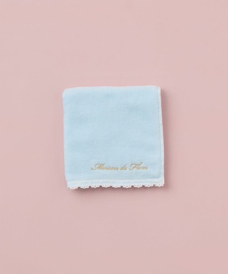 Maison de FLEUR「アンダーレースタオルハンカチ」|ハンカチ|サックスブルー