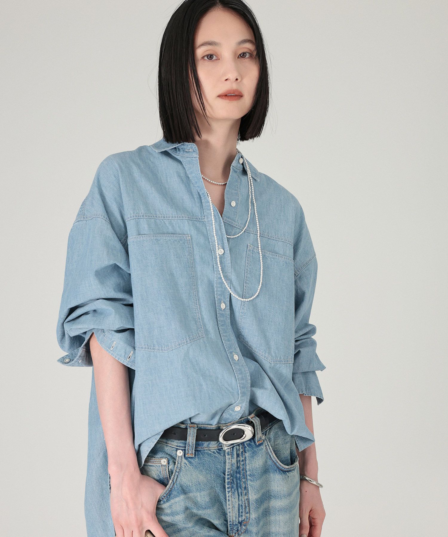 BABYLONE「シャンブレーワークシャツ」|シャツ・ブラウス|