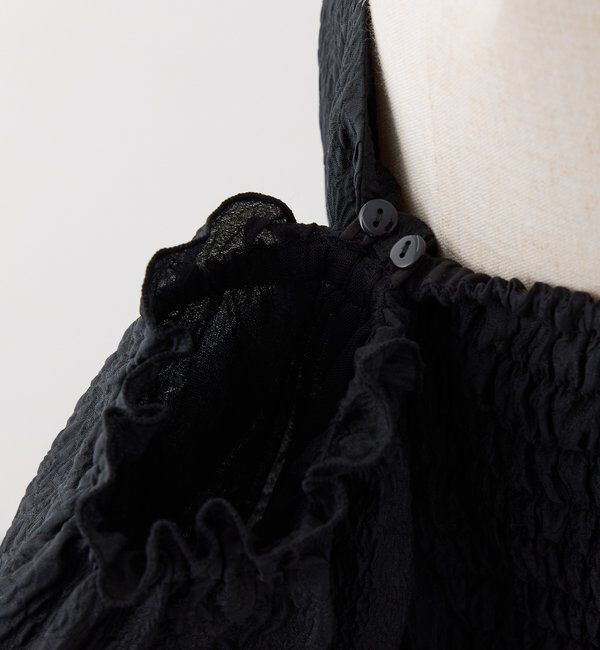  「【Black Ribbon Collection】異素材バルーンミニワンピース」|ワンピース|