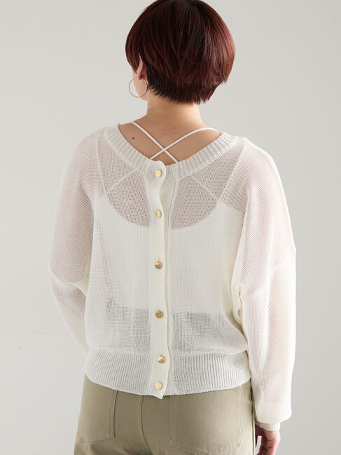 Te chichi「【WEB限定カラーあり】ペーパータッチヤーン2wayメッシュニット」|ニット・セーター|