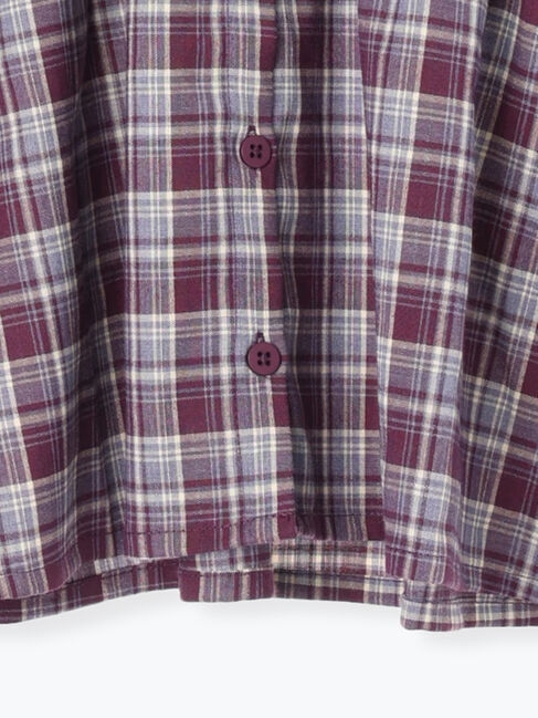 Samansa Mos2 Lagom「チェックフリル襟ブラウス」|シャツ・ブラウス|