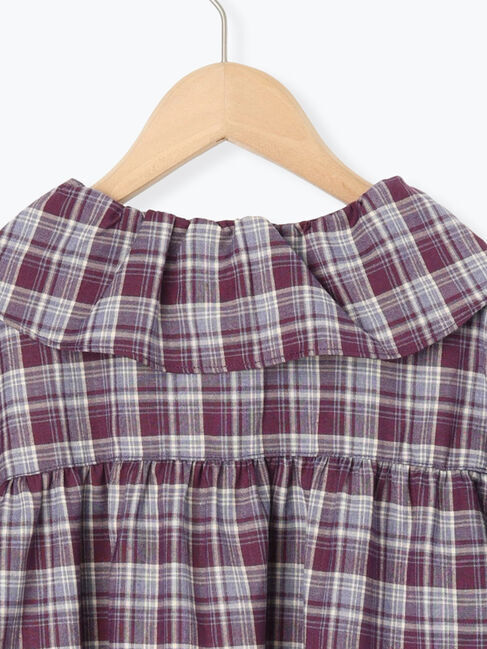 Samansa Mos2 Lagom「チェックフリル襟ブラウス」|シャツ・ブラウス|