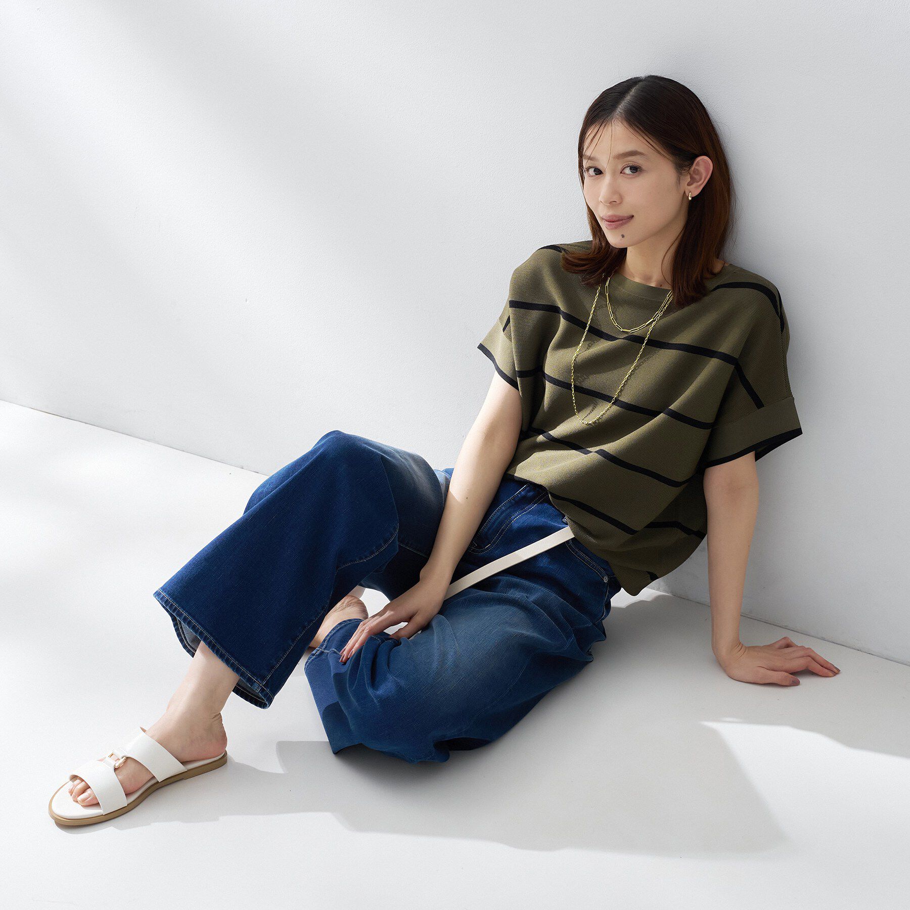 UNTITLED「【11色展開/体型カバー/洗える】前後2WAYフレンチスリーブニット」|ニット・セーター|