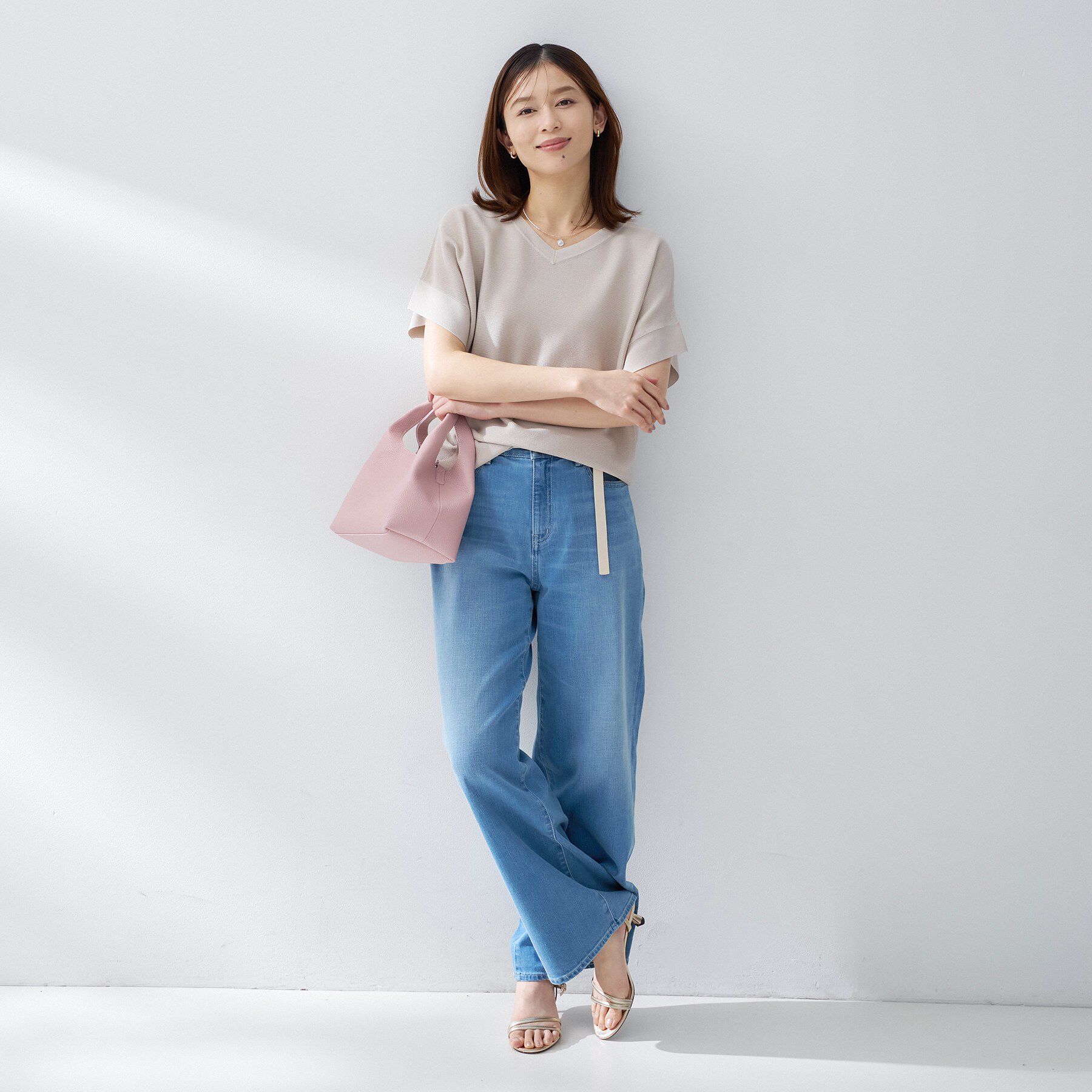 UNTITLED「【11色展開/体型カバー/洗える】前後2WAYフレンチスリーブニット」|ニット・セーター|