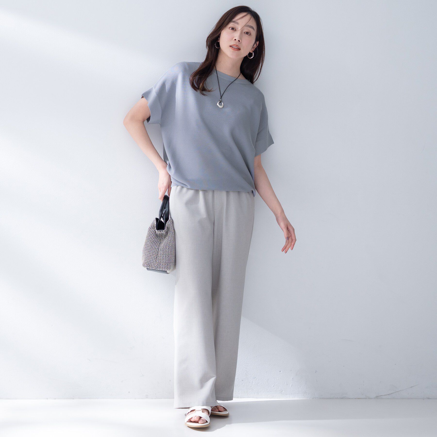 UNTITLED「【11色展開/体型カバー/洗える】前後2WAYフレンチスリーブニット」|ニット・セーター|