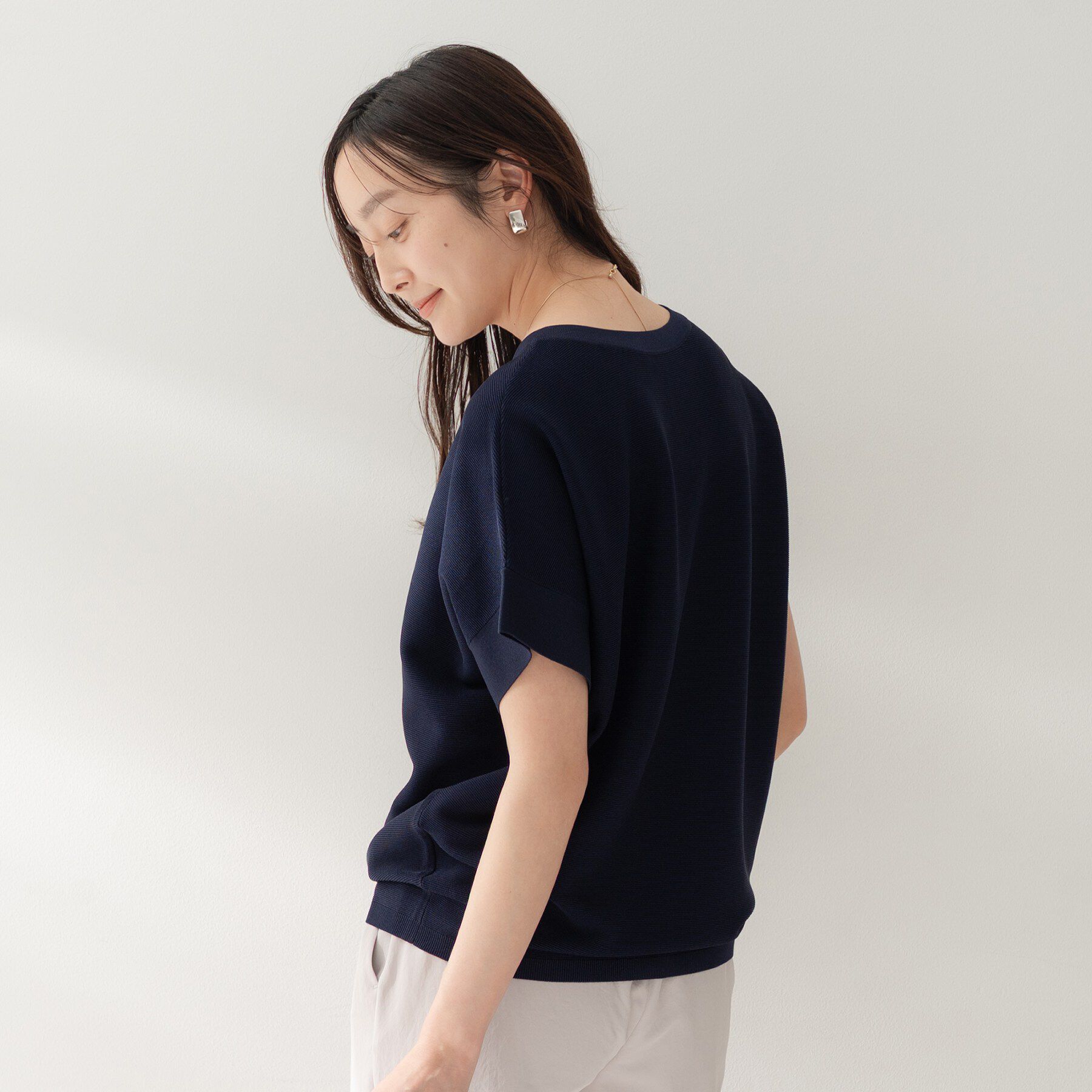 UNTITLED「【11色展開/体型カバー/洗える】前後2WAYフレンチスリーブニット」|ニット・セーター|