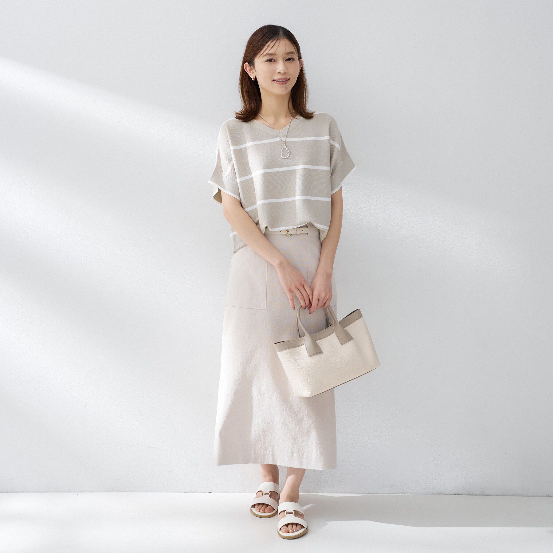 UNTITLED「【11色展開/体型カバー/洗える】前後2WAYフレンチスリーブニット」|ニット・セーター|