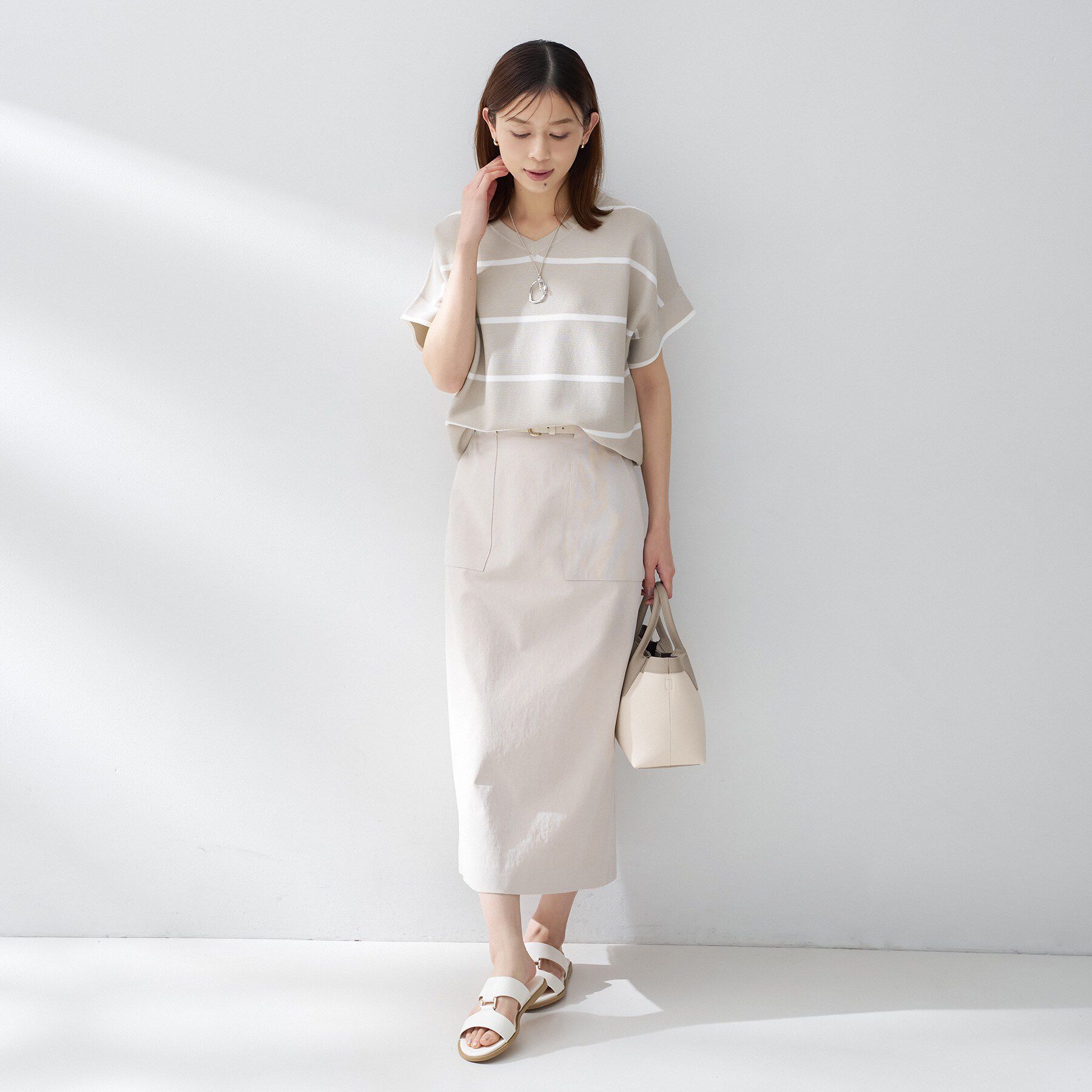 UNTITLED「【11色展開/体型カバー/洗える】前後2WAYフレンチスリーブニット」|ニット・セーター|