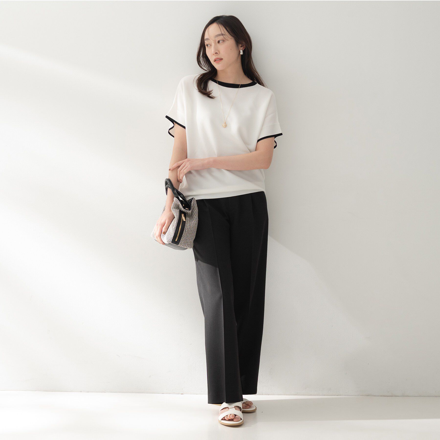 UNTITLED「【11色展開/体型カバー/洗える】前後2WAYフレンチスリーブニット」|ニット・セーター|