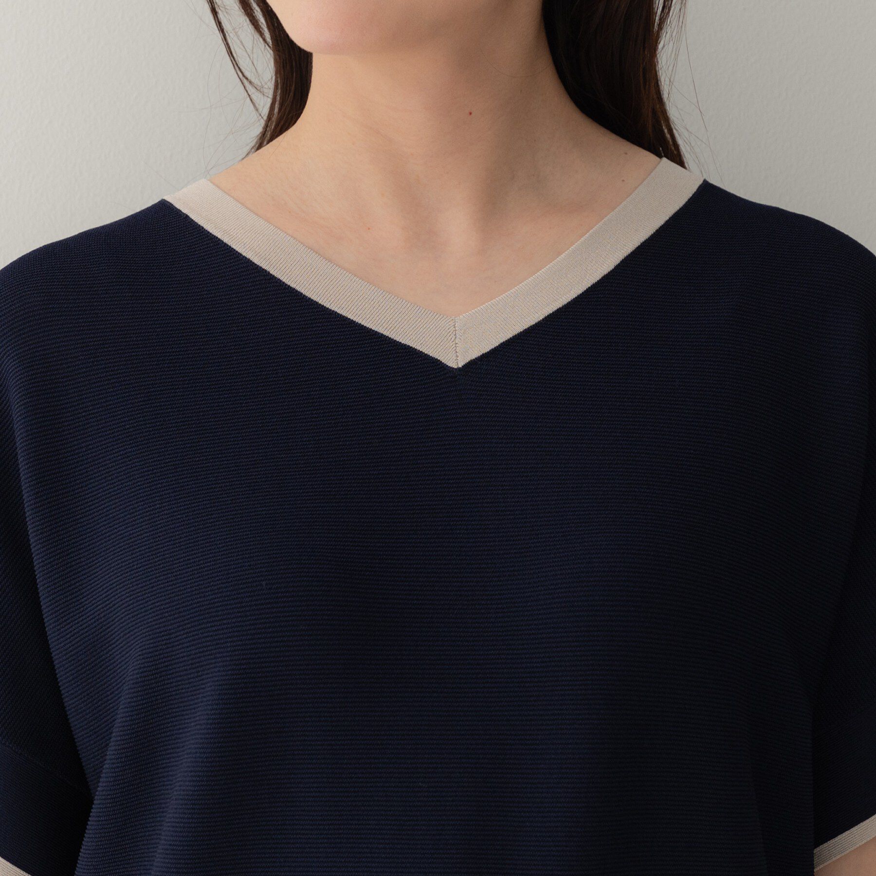 UNTITLED「【11色展開/体型カバー/洗える】前後2WAYフレンチスリーブニット」|ニット・セーター|