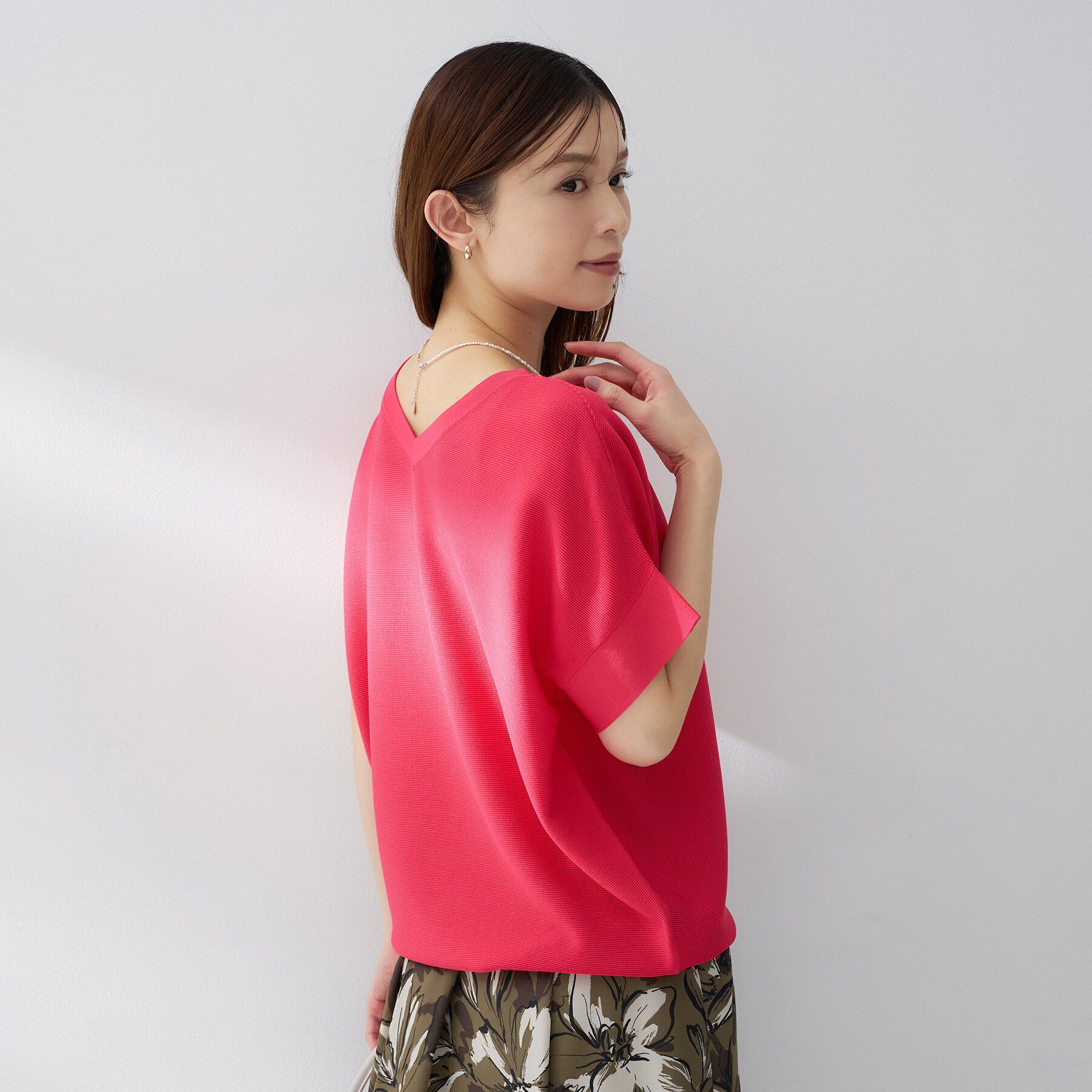 UNTITLED「【11色展開/体型カバー/洗える】前後2WAYフレンチスリーブニット」|ニット・セーター|