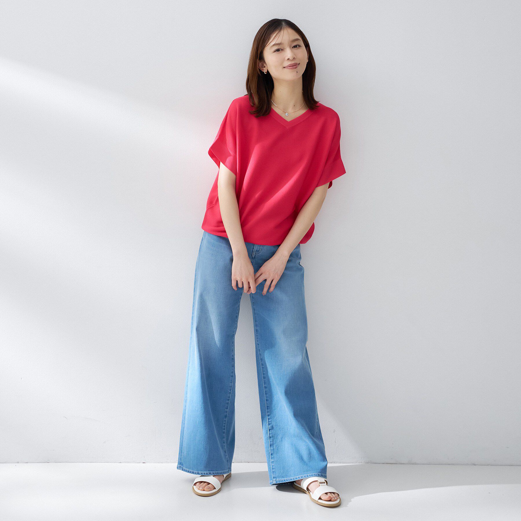 UNTITLED「【11色展開/体型カバー/洗える】前後2WAYフレンチスリーブニット」|ニット・セーター|