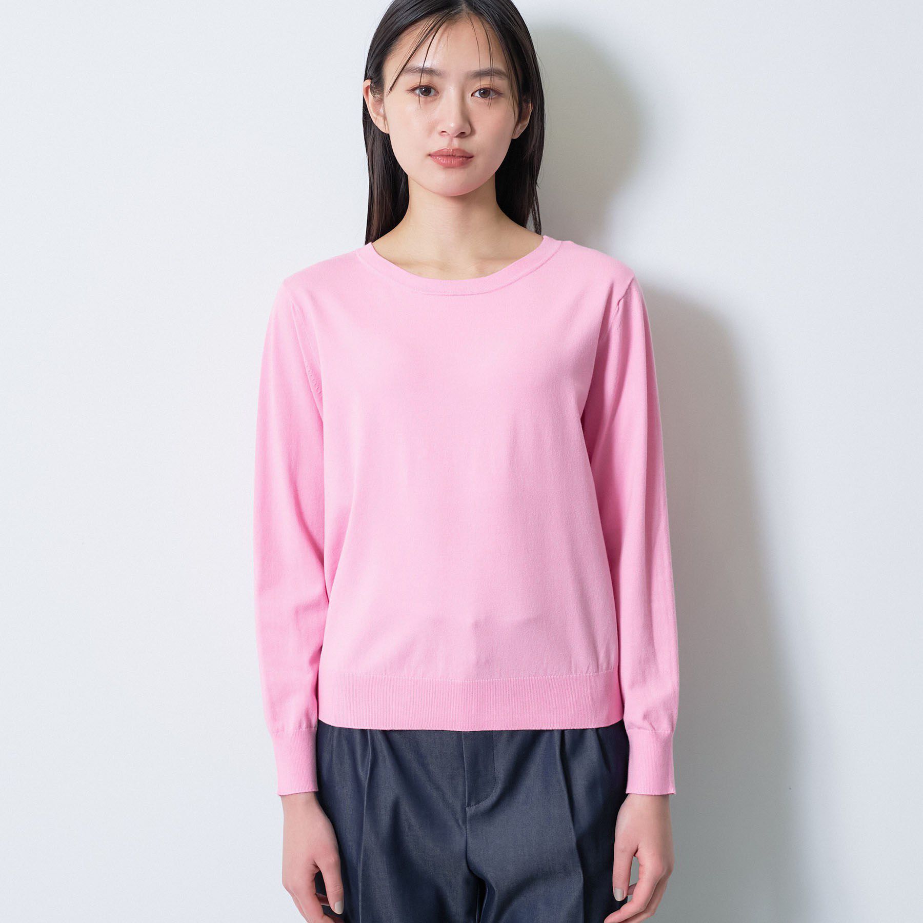 INDIVI「【洗える／アンサンブル可能】シンプルデザインニット」|ニット・セーター|