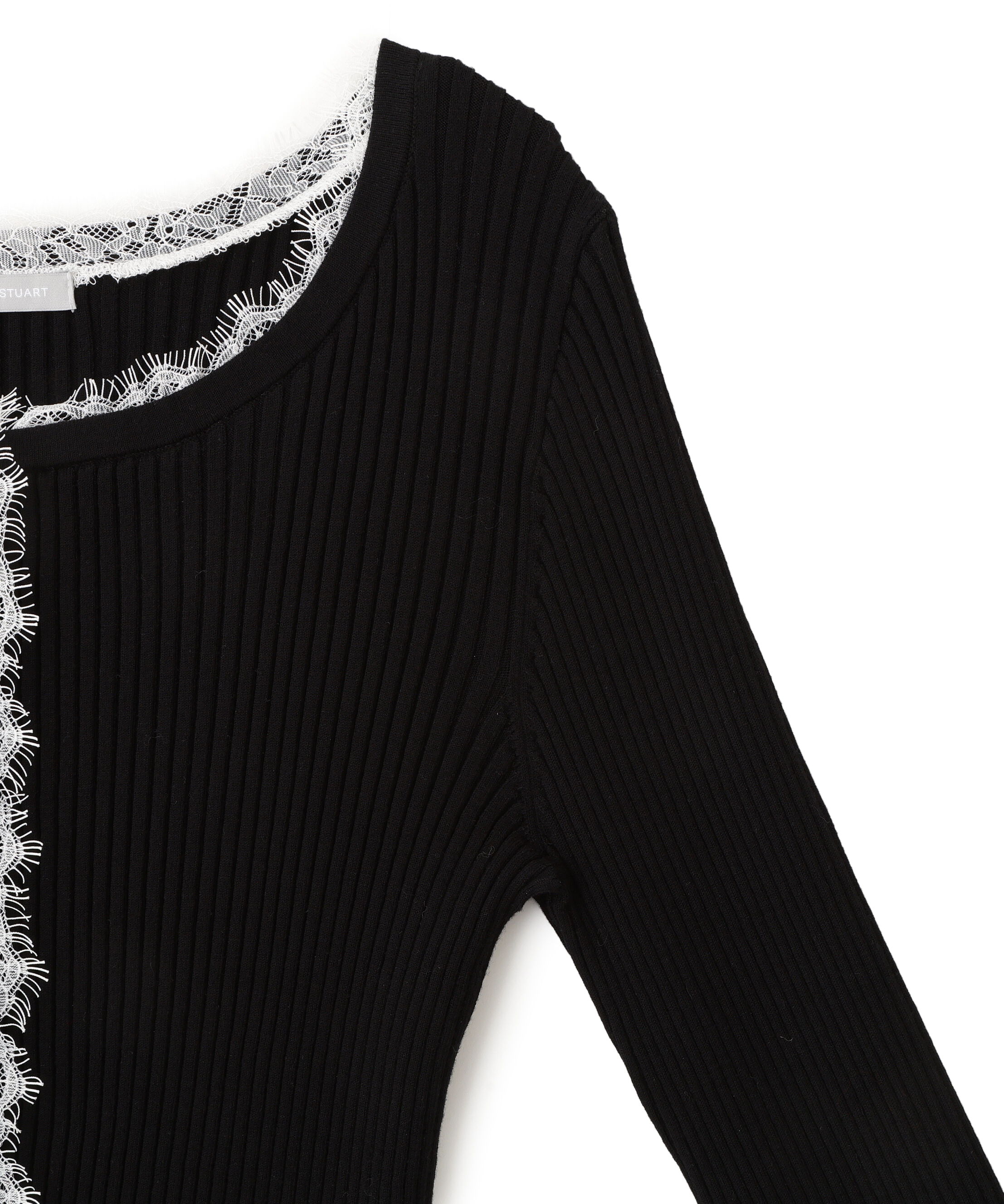  「レーストリミングリブニット」|ニット・セーター|