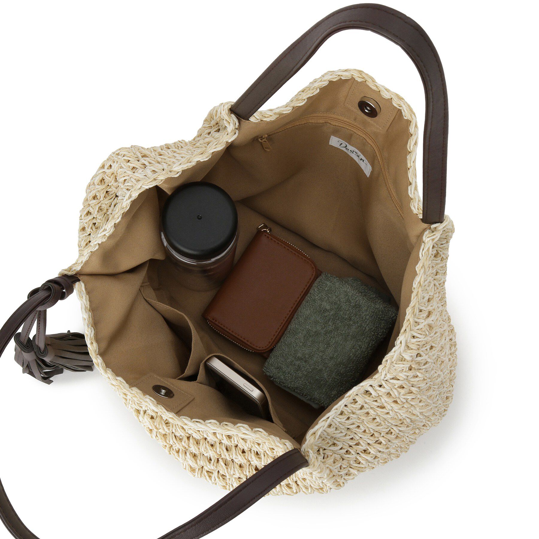 Dessin「ペーパーメッシュ タッセル付き配色トート」|トートバッグ|