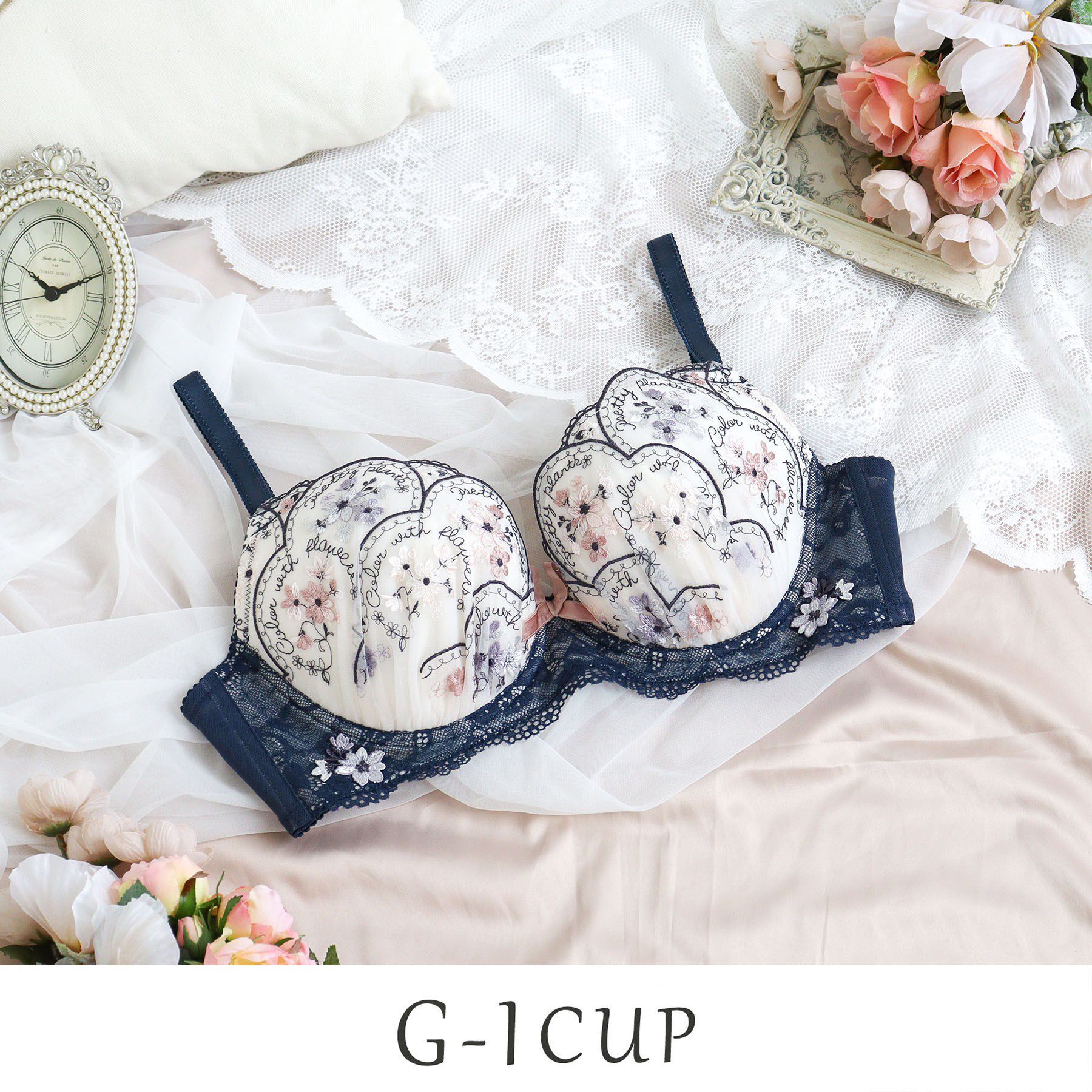 Risa Magli「フェリーチェ ブラジャー （G-I） ＜バストアップタイプ＞」|インナー|ネイビー(094)