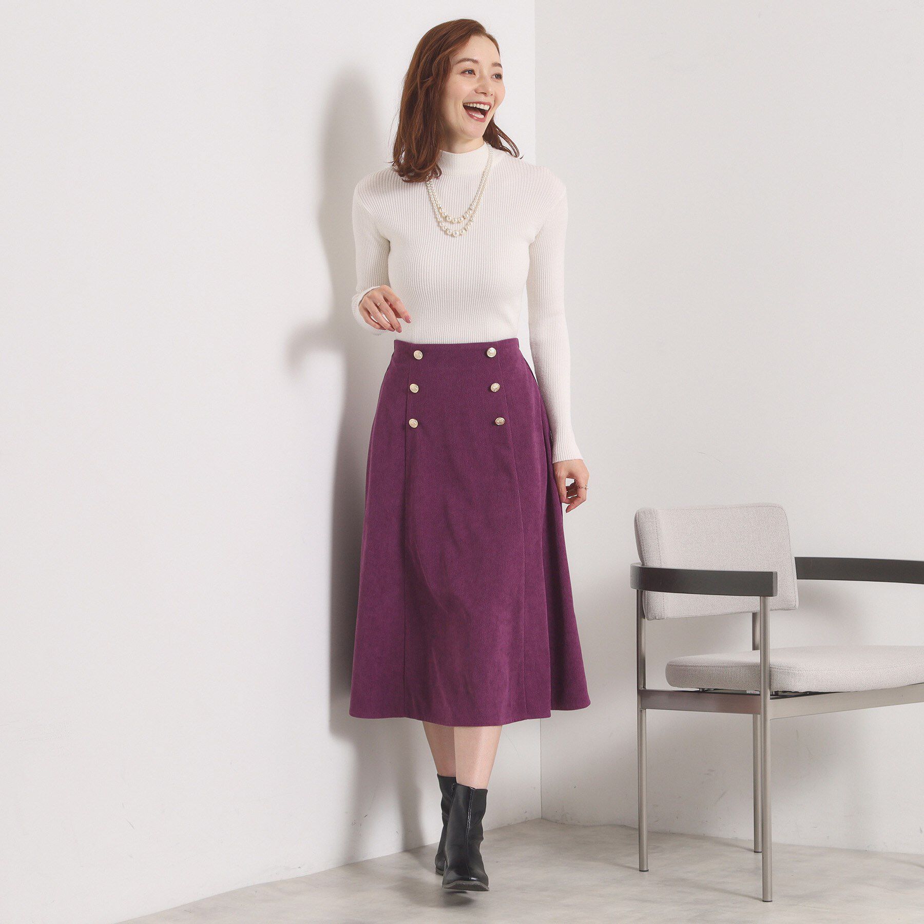 ITS&rsquo;DEMO「【洗濯機OK／ウエストゴム】コーデュロイスカート」|スカート|