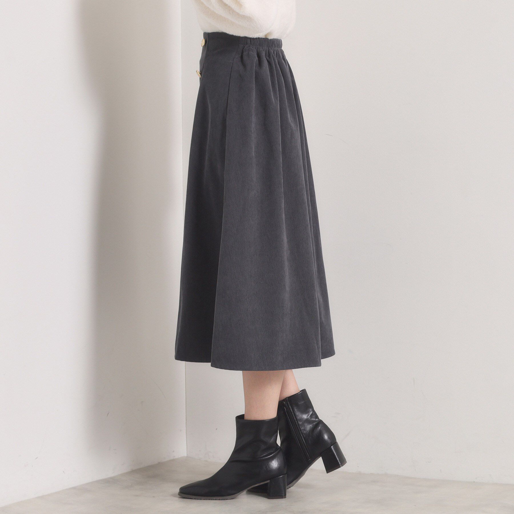 ITS&rsquo;DEMO「【洗濯機OK／ウエストゴム】コーデュロイスカート」|スカート|