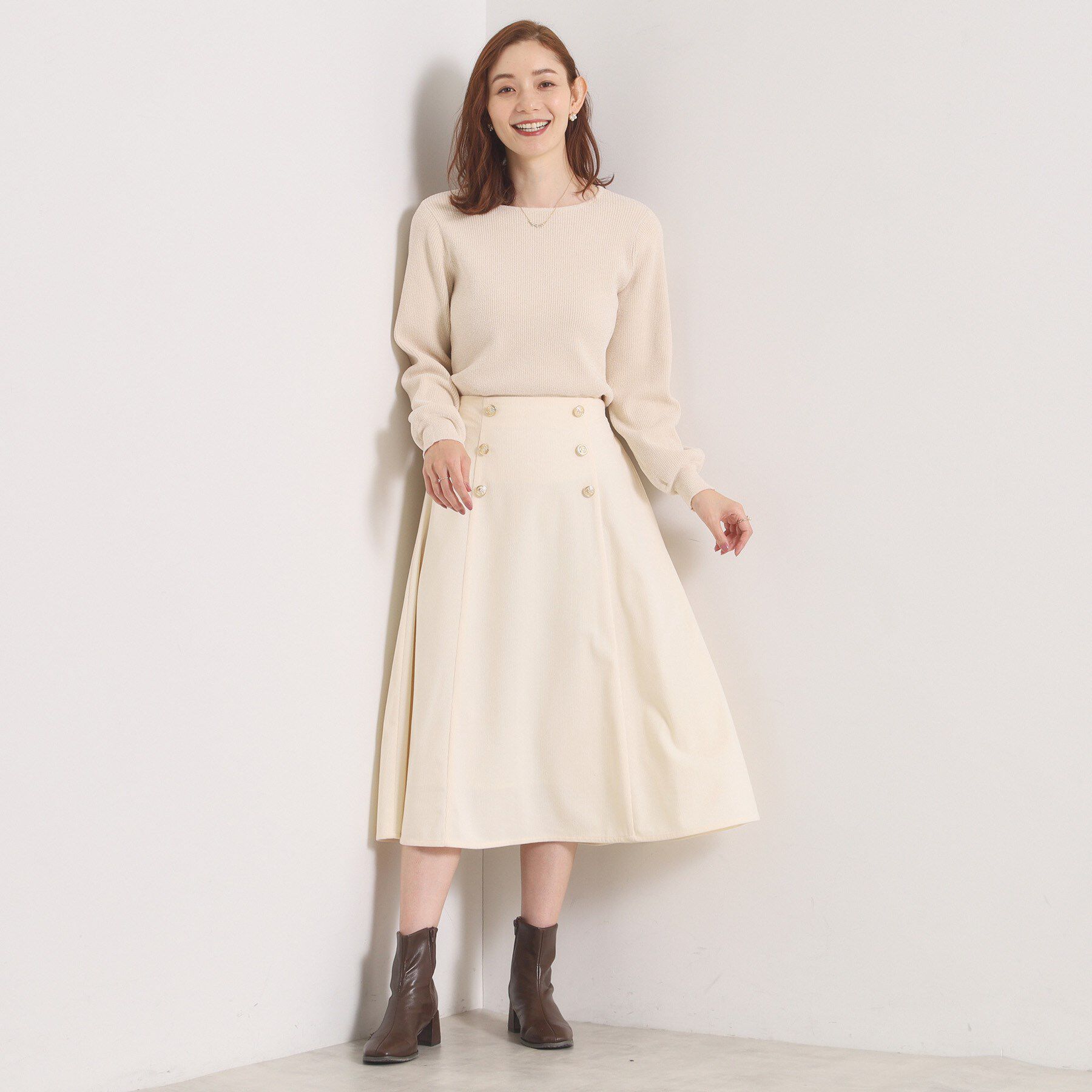 ITS&rsquo;DEMO「【洗濯機OK／ウエストゴム】コーデュロイスカート」|スカート|