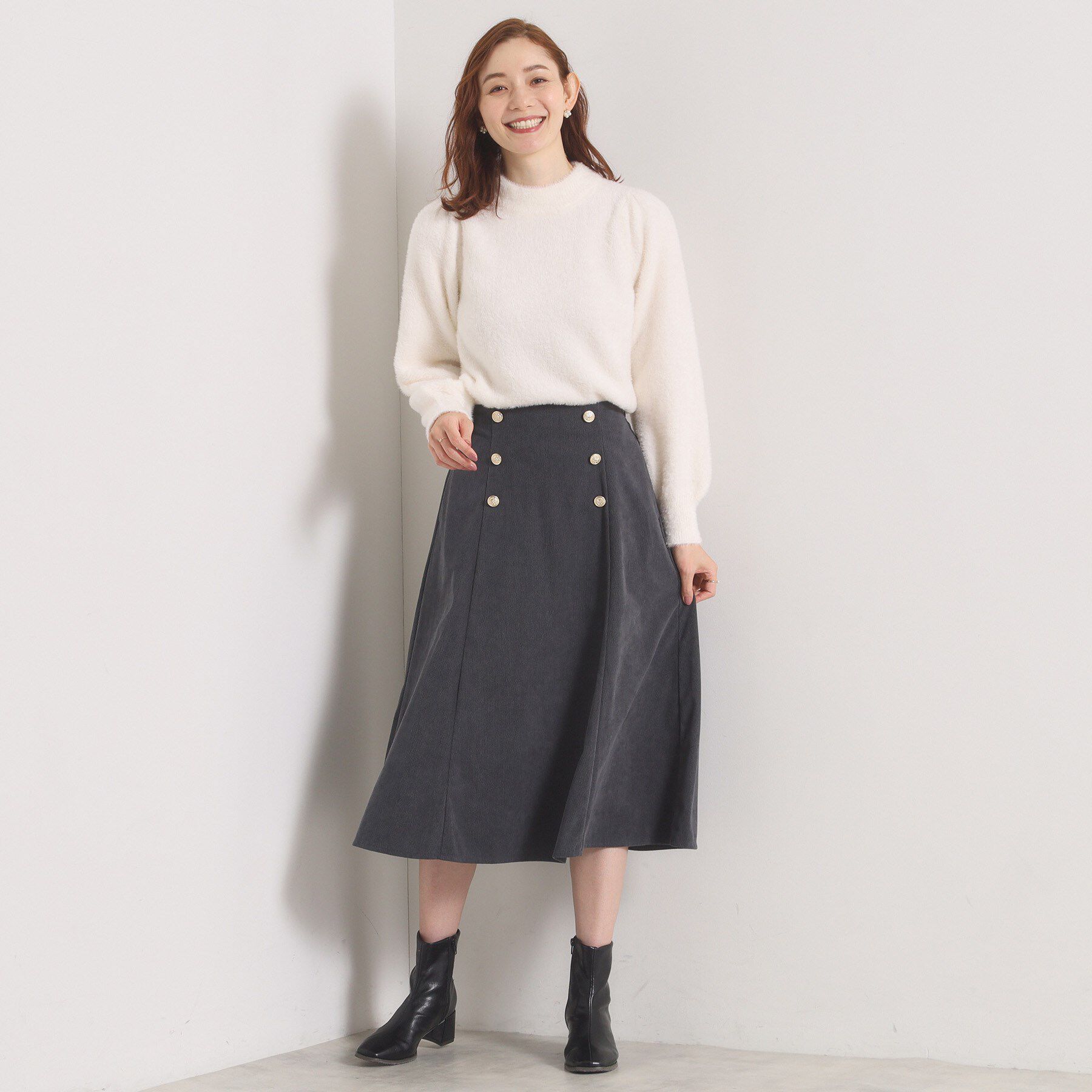 ITS&rsquo;DEMO「【洗濯機OK／ウエストゴム】コーデュロイスカート」|スカート|
